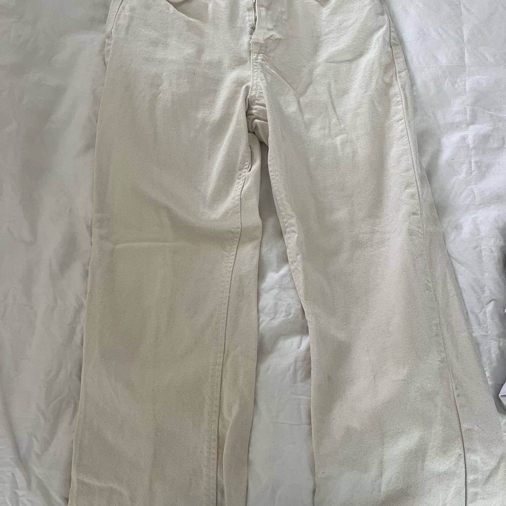 Zara Cream Wide Leg Jeans – Size 4 / EUR 36